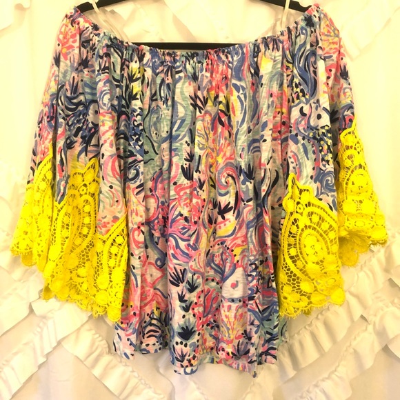 Lilly Pulitzer Off Shoulder Shirt - Picture 3 of 4